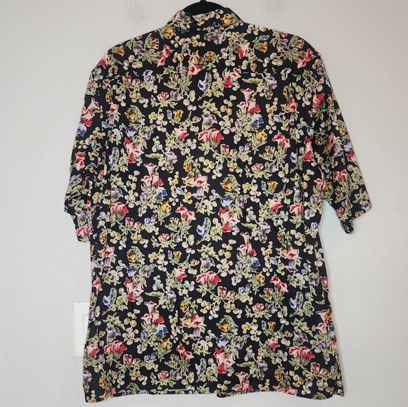 Reyn Spooner Hawaiian Black Multi Floral short sleeve button shirt cotton L - Picture 4 of 12
